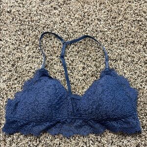 Aerie Blue Lace Bralette with Y-Back Design